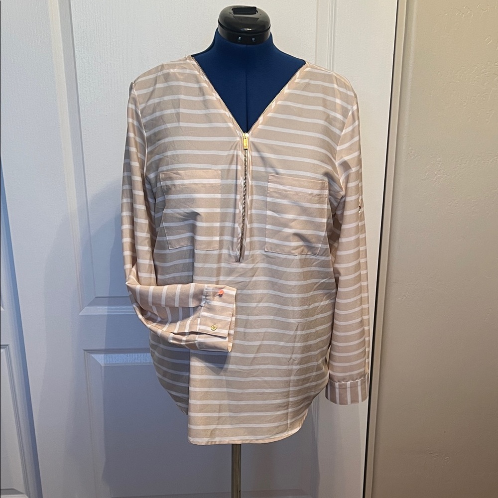 Calvin Klein Beige Striped Blouse